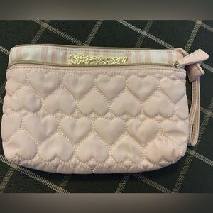 Betsey Johnson Blush Heart Quilted Cosmetic Bag